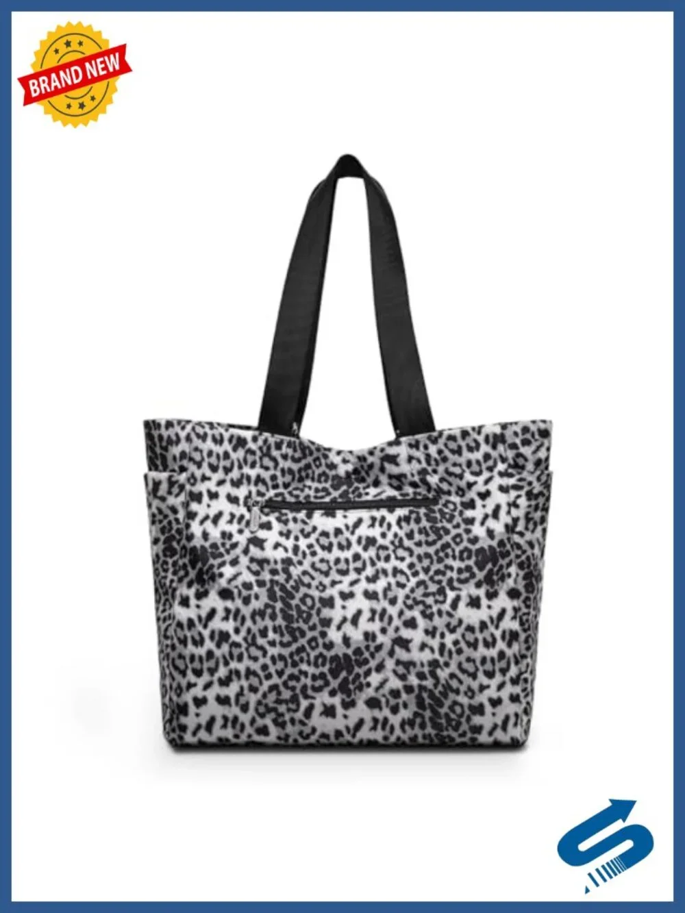 Large Tote Bag for Women with Detachable Crossbody Strap - Leopard Print